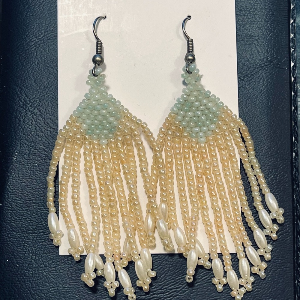 Vintage Seed Pearl Chandelier Earrings